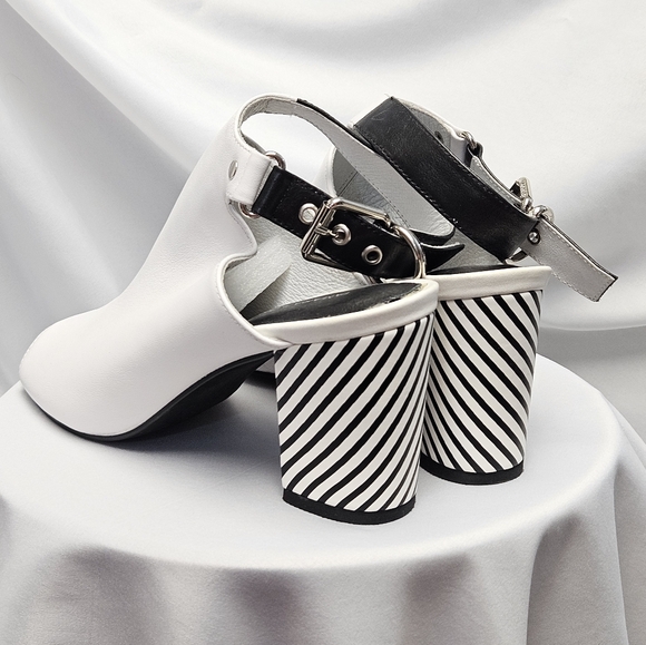 So chic! Tamara London, "Bethie" black and white shoes sz 37 - Picture 6 of 12